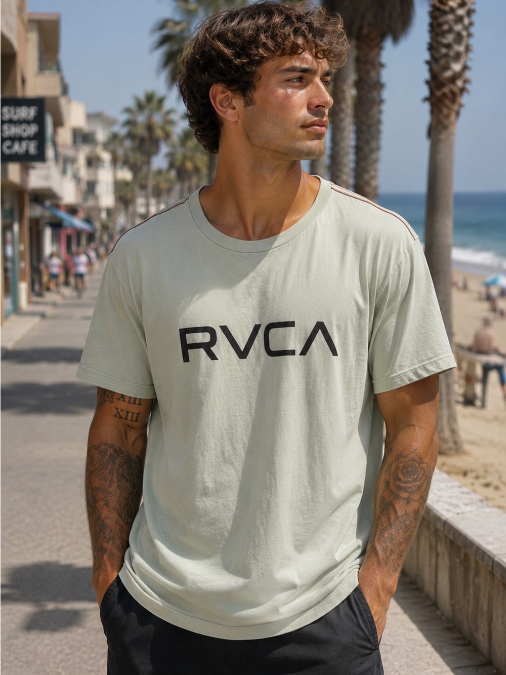 RVCA Slim Fit Short Sleeve Tee in Size XXL
